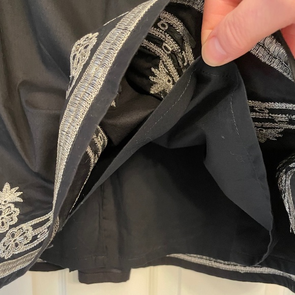 Vintage Boho Y2K Old Navy Black Silver Embroidered Skirt NWT - Picture 6 of 16